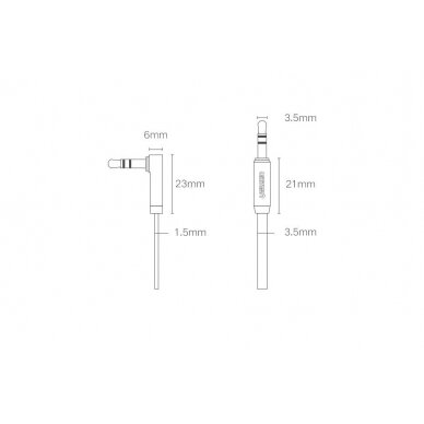 Ugreen AUX 3,5 mm mini jack Plokščio Kampo Kabelis 0,5 m Juodas (AV119 10596) 11