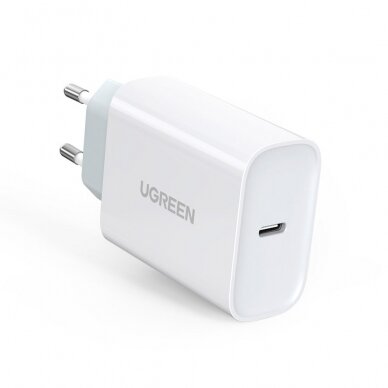 Ugreen Buitinis Įkroviklis USB Typ C 30 W Greitas Įkrovimas 4.0 Baltas (70161)