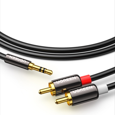 Ugreen cable audio cable 3.5 mm mini jack - 2RCA 1.5 m black (AV116) 2