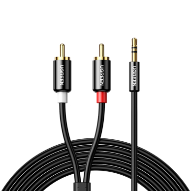 Ugreen cable audio cable 3.5 mm mini jack - 2RCA 5m Juodas (AV116)