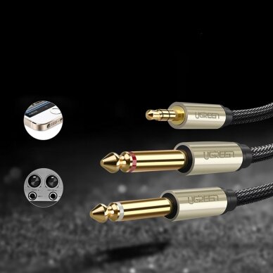 Ugreen cable audio cable mini jack 3.5 mm - 2 x jack 6.35 mm 1m Pilkas (AV126) 10