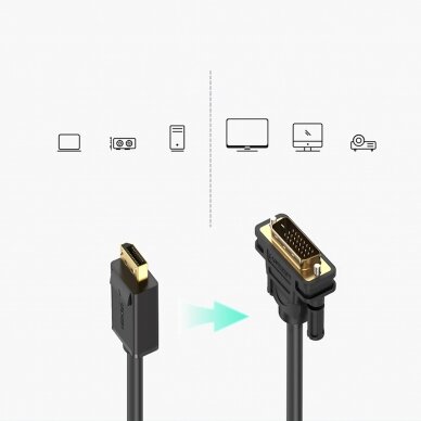 Ugreen cable DisplayPort - DVI cable 2m Juodas (DP103) 3