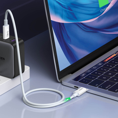 Ugreen cable USB-C - USB-C PD 100W 40Gb/s 0.8m Baltas (US506) 2