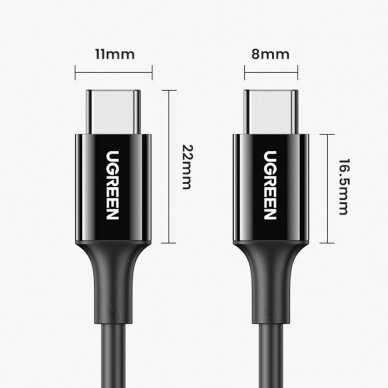 Ugreen cable USB Type C (male) to Type C (male) cable 1m black (US300) 12