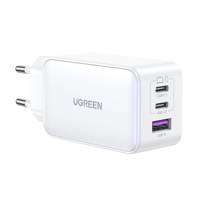 Ugreen CD244 65W USB-A / 2x USB-C GaN fast Įkroviklis  - baltas 1