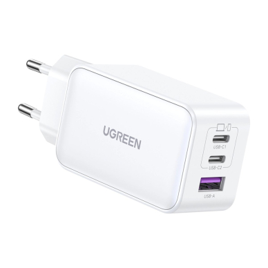 Ugreen CD244 65W USB-A / 2x USB-C GaN fast Įkroviklis  - baltas