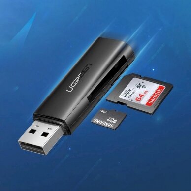 ugreen CM264 USB 3.0 SD/TF card reader - Juodas 3