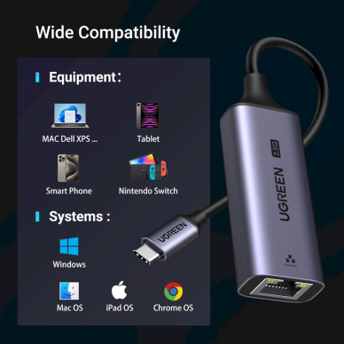 Ugreen CM648 USB-C to RJ45 Ethernet 2.5G adapter - pilkas 7