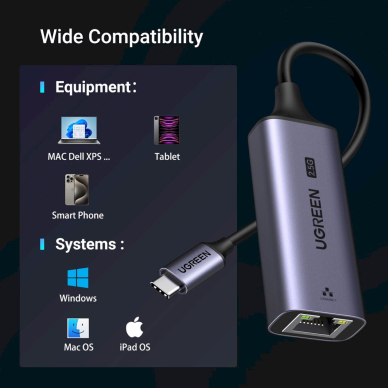 Ugreen CM648 USB-C to RJ45 Ethernet 2.5G adapter - pilkas 9