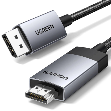 Ugreen DP119 DisplayPort / HDMI 4K 60Hz Kabelis 1m - pilkas