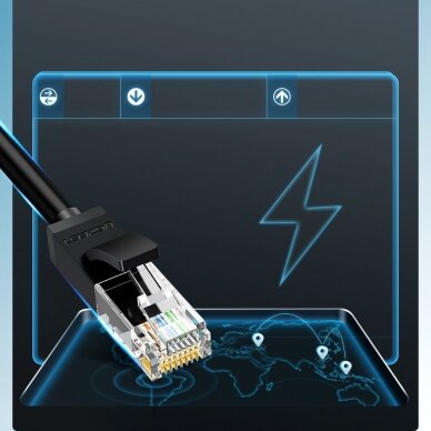 Ugreen Ethernet patchcord kabelis RJ45 Cat 6 UTP 1000Mbps 10m juodas (20164) 3