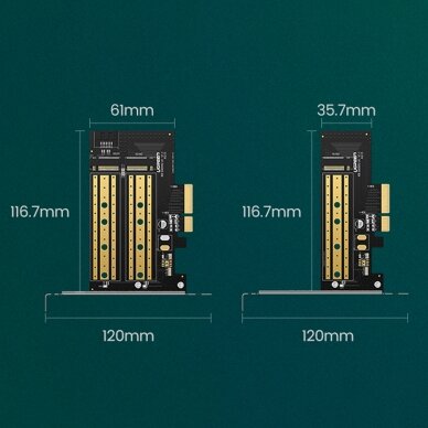 Ugreen expansion card adapter PCIe 3.0 x4 to SSD M.2 M-Key / M.2 B-Key black (CM302) 10