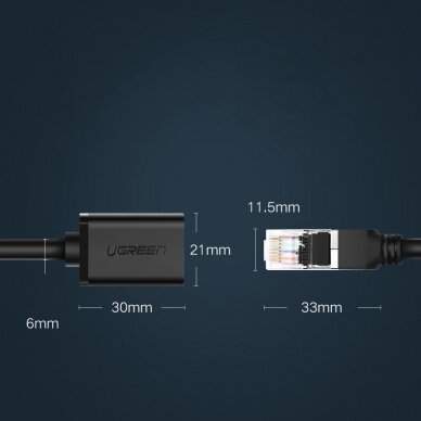 Ugreen Extension Cable Ethernet RJ45 Cat 6 FTP 1000Mbps 2m Black (NW112 11281) 15