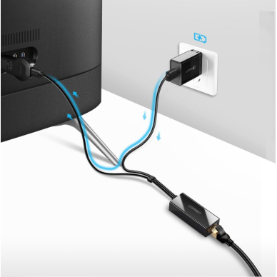 Ugreen external network adapter USB 100Mbps skirta Chromecast with 1m kabelis juodas (30985) 6