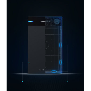 Ugreen HDD 3,5'' Kietojo Disko SATA Korpusas juodas (50422) (ctz220) UGLX912 3
