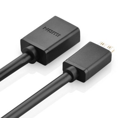 Ugreen HDMI (Female) - mini HDMI (Male) Kabelis Adapteris 4K 60 Hz Ethernet HEC ARC 32 channel audio 22 cm Juodas (20137) 2