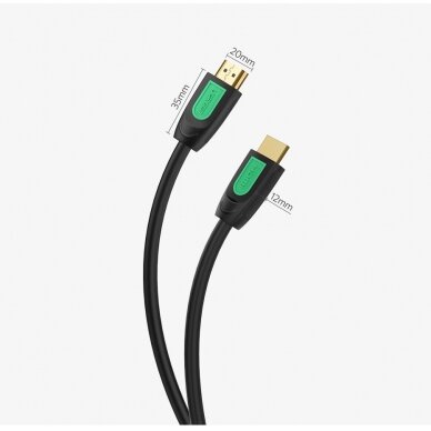 Ugreen HDMI kabelis 19 pin 1.4v 4K 60Hz 30AWG 1m juodas (10115) 12