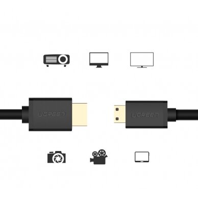 Ugreen kabelis HDMI - mini HDMI 19 pin 2.0v 4K 60Hz 30AWG 1,5m juodas (11167) 3