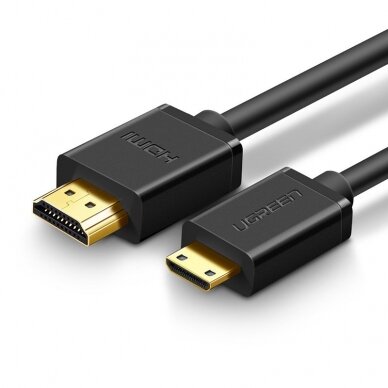 Ugreen kabelis HDMI - mini HDMI 19 pin 2.0v 4K 60Hz 30AWG 1,5m juodas (11167)