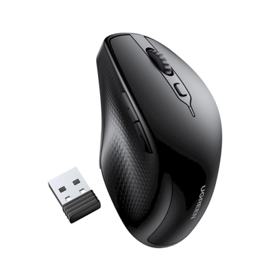 Ugreen MU101 ergonomic wireless mouse Bluetooth / 2.4 GHz - Juodas