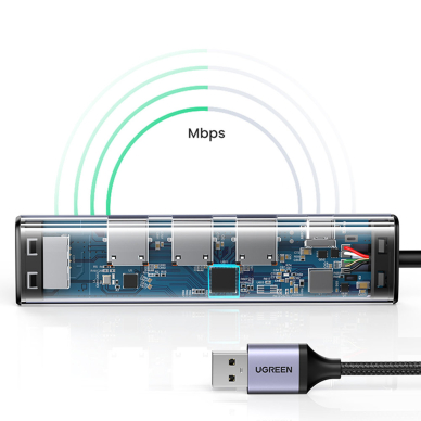 Ugreen multifunctional adapter HUB USB 3.0 - 3 x USB / Ethernet RJ-45 / USB Type C PD Pilkas (CM475) 21