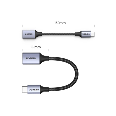 Ugreen OTG adapter cable USB-C (male) - USB-A (female) 5Gb/s 0.15m black (US378) 16