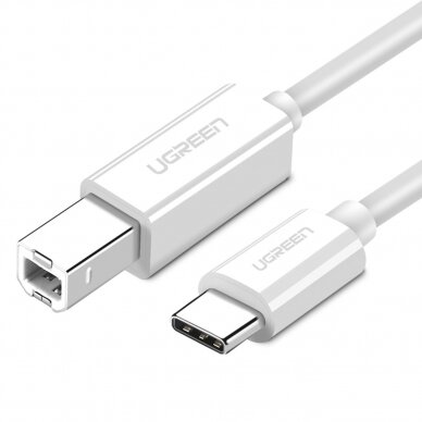 Ugreen printer cable USB-C - USB-B 480Mb/s 1m Baltas (US241)