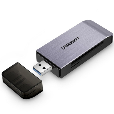 Ugreen USB 3.0 SD / micro SD kortelės skaitytuvas pilkas (50541) 2