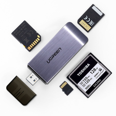 Ugreen USB 3.0 SD / micro SD kortelės skaitytuvas pilkas (50541) 3