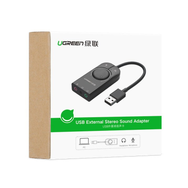 Ugreen USB external sound audio card 3,5 mm mini jack with volume control 15cm juodas (40964) (ctz220)  11