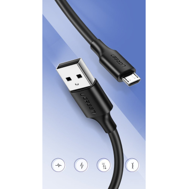 Ugreen USB - micro USB kabelis 2A 2m juodas (60138) (ctz220) UGLX912 2