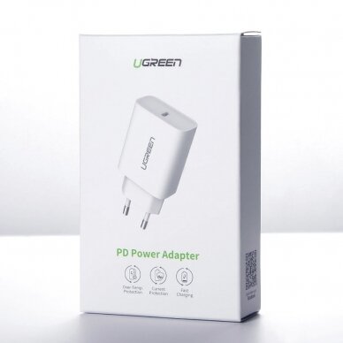 Ugreen USB Power Delivery 3.0 Greito Įkrovimo Buitinis Įkroviklis 4.0+ 18W 3A baltas (60450) (ctz220) 14