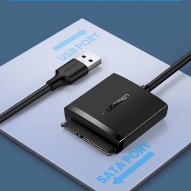 ugreen USB3.0 adapter skirta 2.5'' / 3.5'' SATA disk Juodas (CM257) 4