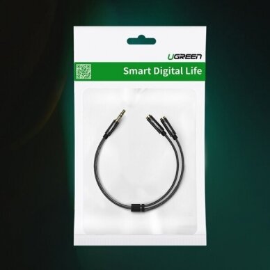 Ugrenn AV123 headphone cable 3.5 mm minijack (male) - 2x 3.5 mm minijack (female) - black 2