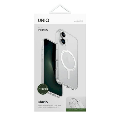 Uniq Clario iPhone 16 6.1 Magclick Charging Dėklas transparent/lucent clear 3