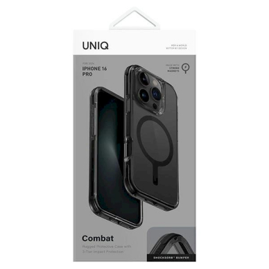 Uniq Combat iPhone 16 Pro 6.3 Dėklas Magclick Charging Juodas/carbon Juodas 3