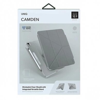 UNIQ etui Camden iPad Air 10,9" (2020) Pilkas Antimicrobial 8