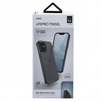 Uniq Lifepro Tinsel Apsauginis Dėklas Iphone 12 Mini Juodas 3