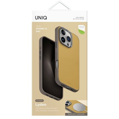 Uniq Lyden DS iPhone 16 Pro 6.3 Magclick Charging Dėklas yellow-pilkas/yellow-pilkas 5