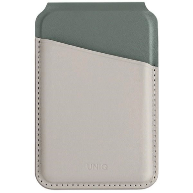 Uniq Lyden DS magnetic RFID walletphone stand - beige žalias