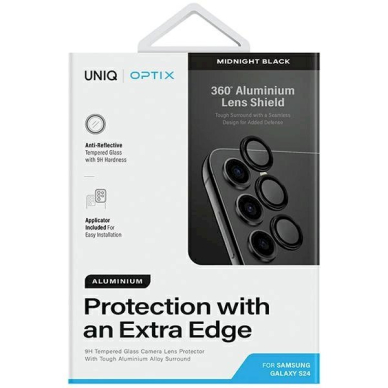 Uniq Optix Aluminum Camera Lens Protector Samsung Galaxy S24 camera lensapplicator - Juodas 1