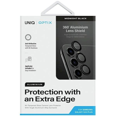 Uniq Optix Aluminum Camera Lens Protector Samsung Galaxy S24+ camera lensapplicator - Juodas 1