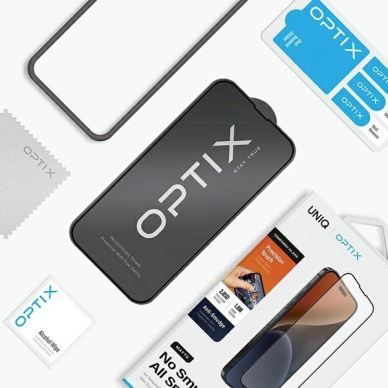 Uniq Optix Matte frosted tempered glass iPhone 15 Pro Maxapplicator 4