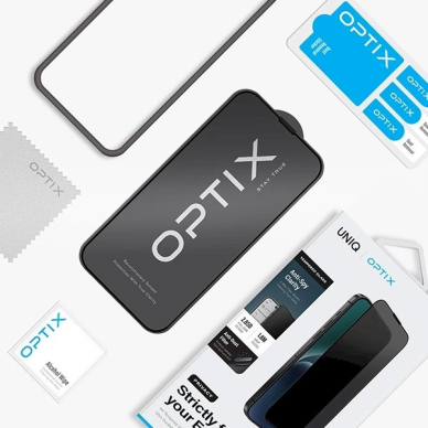 Uniq Optix Privacy tempered glass iPhone 15 Pro Maxapplicator 4