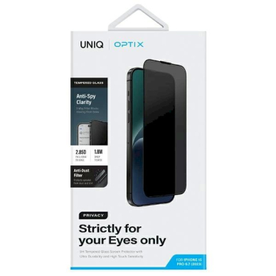 Uniq Optix Privacy tempered glass iPhone 15 Pro Maxapplicator 5