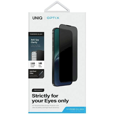 Uniq Optix Privacy Tempered Glass iPhone 15/14 ProApplicator 5