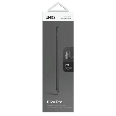 Uniq Pixo Pro Dėklas su magnetic stylus su wireless charging skirta iPad - pilkos spalvos 1