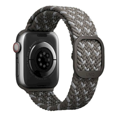 Uniq strap Aspen Apple Watch 44/42 / 45mm Series 4/5/6/7/8 /9/ SE / SE2 Braided DE pilkos spalvos / pebble pilkos spalvos 1