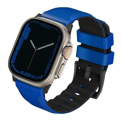 Uniq Strap Linus Apple Watch Series 1/2/3/4/5/6/7/8/9/SE/SE2/Ultra 42/44/45/49mm Airosoft Silicone Blue/Racing Blue