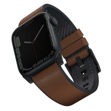 Uniq Strap Straden Apple Watch Series 1/2/3/4/5/6/7/8/9/SE/SE2/Ultra 42/44/45/49mm. Leather Hybrid Strap brown/brown